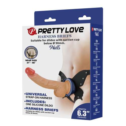 Страпон на ремне Pretty Love Wells, 20,6 см - купити в Україні | Секс шоп SEX-SHOP.ua