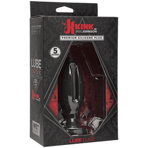 Doc Johnson Kink Lube Luge Premium Silicone Plug 5" - силиконовая анальная пробка, 12,7х4,8 см (черный)
