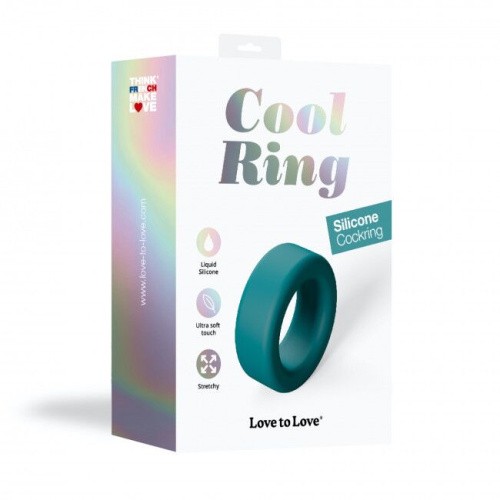 Love To Love Cool Ring Teal Me - эрекционное кольцо широкое, 3 см. (голубой)