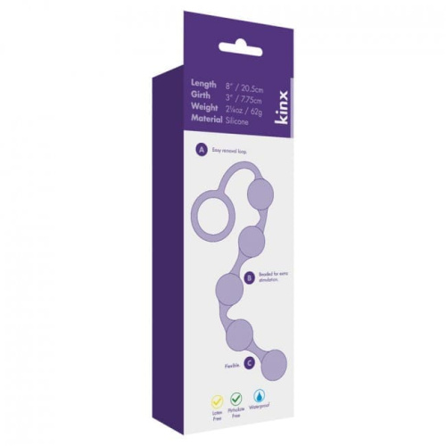 Kinx Onyx Silicone Anal Beads - анальний ланцюжок, 20.5х2.5 см (чорний) - купити в Києві, Україні
