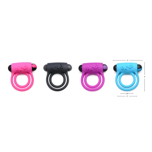 BANG! Remote Control Vibrating Cock Ring & Bullet - Перезаряжаемое эррекционное кольцо, 7,6 см (черный)