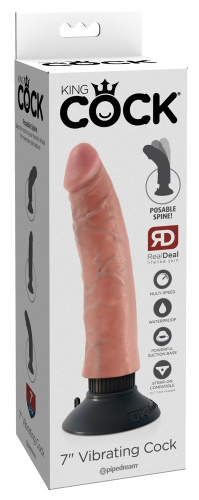 Pipedream Vibrating Cock Flesh - Вибратор, 17.5х4.8 см