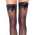Leg Avenue Sheer Lace Top Thigh Highs - чулочки с кружевом и бантиком (черный)