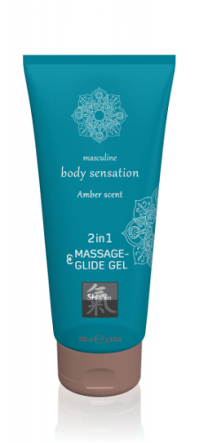 Shiatsu - Amber Scent Massage and Glide Gel 2in1 - Лубрикант та масажне масло 2 в 1, 200 мл - купити в Києві, Україні