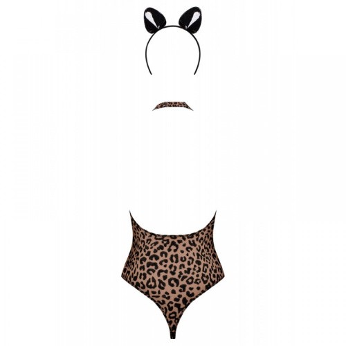 Obsessive Leocatia teddy L/XL - Сексуальный леопардовый боди
