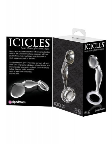 Pipedream Icicles No.46 - массажер простаты, 8х2.5 см (черный)