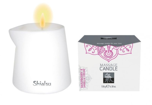 Shiatsu Massage candle Raspberry and vannilla-масажна Свічка з ароматом малини і ванільного крему, 130 мл - купити в Києві, Україні