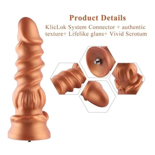 Фалоімітатор для секс-машин Hismith Spiral Grain Silicone Dildo Monster Series, спіральний рельєф - купити в Україні | Секс шоп SEX-SHOP.ua