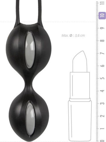 Fun Factory Smartballs Duo Вагінальні кульки, 9.5х3. 6 см (чорний з сірим) - купити в Києві, Україні
