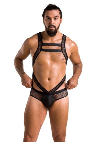 Passion - 045 BODY VICTOR black - Сексуальный боди на бретельках, XXL/XXXL