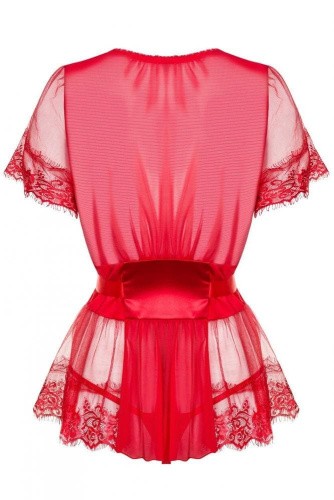 Obsessive 870-PEI-3 peignoir - короткий сексуальный пеньюар, L/XL (красный)