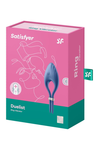 Satisfyer Duelist - эрекционное лассо с вибрацией, 14.5 см (голубой)
