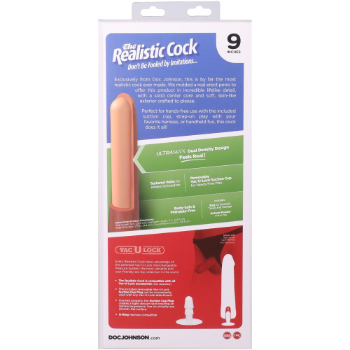 Фалоімітатор Doc Johnson The Realistic Cock ULTRASKYN 9 Inch with Balls, 22,9 см - купити в Україні | Секс шоп SEX-SHOP.ua