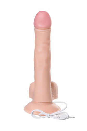Toyfa Realstick Nude - Реалистичный вибратор с выносным пультом на проводе, 22х3.8 см