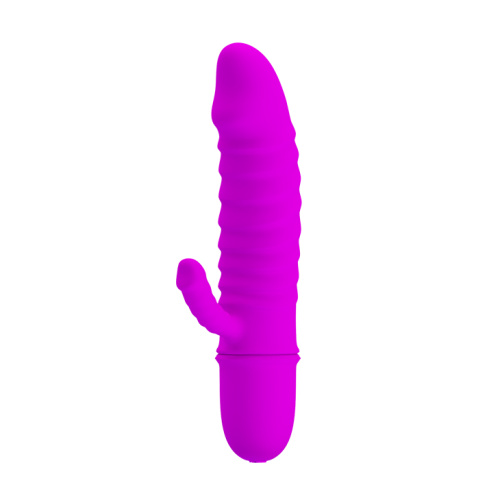 Pretty Love Arnd Vibrator Purple - Рельефный вибратор с клиторальным отростком, 11.5х2.3 см (фиолетовый)