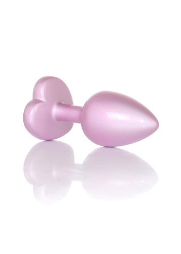 Анальная пробка с камнем B-Series Jewellery Pearl Pink Heart Plug, S