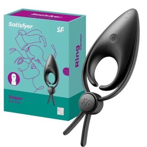 Satisfyer Sniper - эрекционное лассо с вибрацией, 13 см (черный)