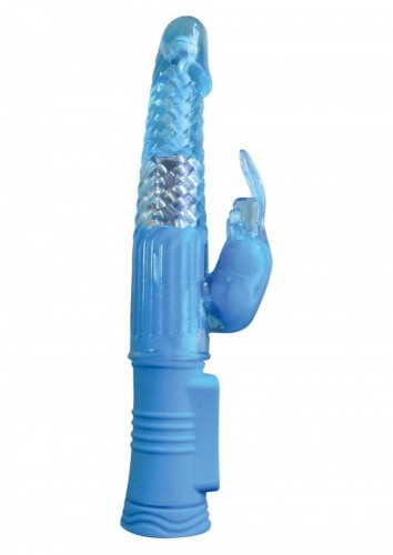 Ns Novelties 4Play Deluxe Slim Rabbit Vibe - вибромассажёр, 14х3.2 см (голубой)