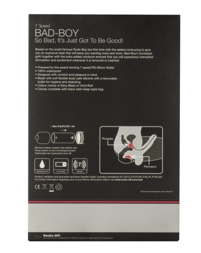 Rocks-off Bad Boy Red 7 Speed  - вибромассажер простаты, 12,4х4 см (красный)