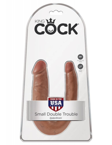 King Cock  U-Shaped Small Double Trouble фаллоимитатор 12.7х2.8 см.