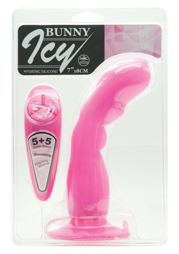 Nmc Icy Bunny Vibe W Suction Cup - Силиконовый вибратор, 16,5х3,5 см (розовый)
