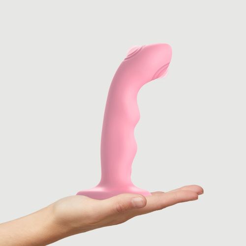 Насадка для страпона с двойной точечной пульсацией Strap-On-Me Tapping Dildo Wave, М