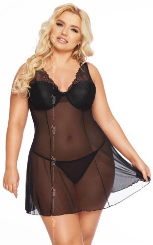 SoftLine Berta - сексуальный беби долл и стринги,  XXXL (чёрный)