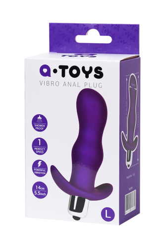 A-Toys By Toyfa L - Анальная пробка с вибрацией, 14х3 см (фиолетовый)