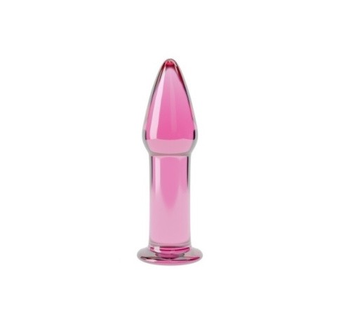 LoveToy 5"Glass Romance Dildo Pink - Стеклянный фаллос, 12.2х3.5 см (розовый)