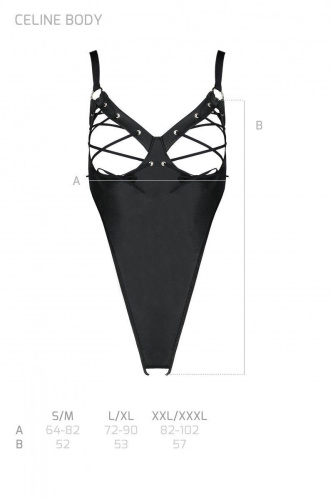 Passion Celine Body - Боди, S/M (чёрное)