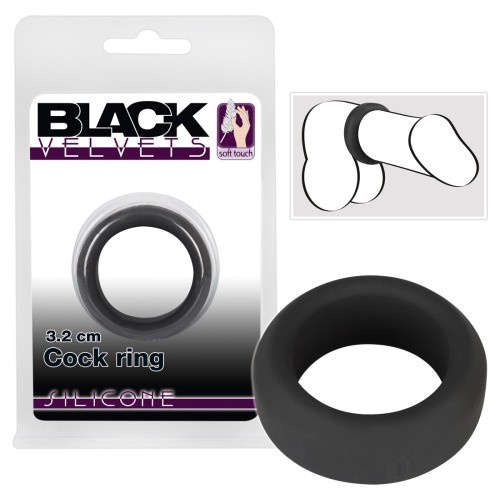 Black Velvets Cock Ring - ерекційне кільце, 3.2 см (чорний) - купити в Києві, Україні