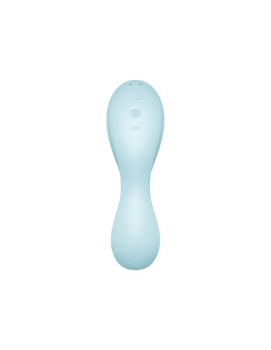 Satisfyer Curvy Trinity 5 - Вакуумный стимулятор с вибрацией, 16.5х4.6 см (голубой)