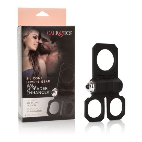 CalExotics Lovers Gear Ball Spreader Enhancer - виброкольцо, 10.2х2.5 см (черный)