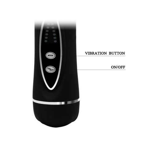 Baile Power Wand Black - Вибратор-микрофон с двумя насадками, 20х4.5 см (чёрный)