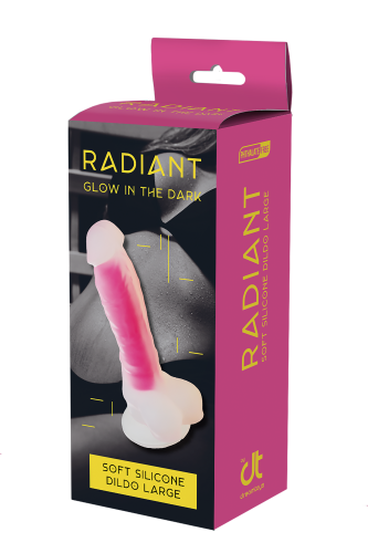 Dream Toys Radiant Glow In The Dark Soft Dildo - Фаллоимитатор, 21 см (розовый)