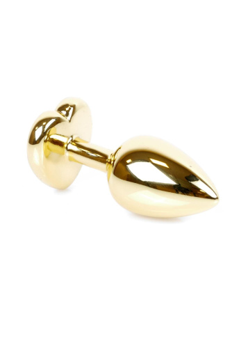 Анальная пробка с камнем Jewellery Gold Heart Plug