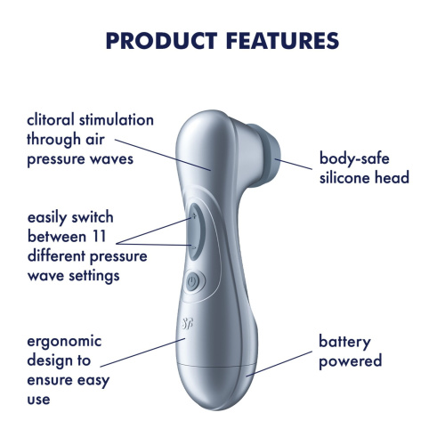 Вакуумний кліторальний стимулятор Satisfyer Pro 2 Generation 2 Battery Series Llight Blue - купити в Україні | Секс шоп SEX-SHOP.ua