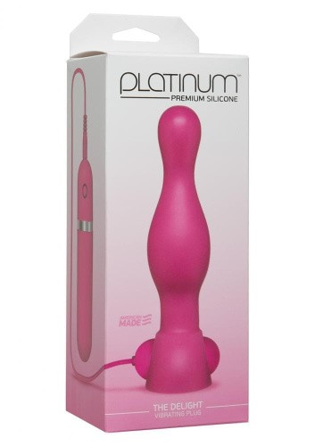 Doc Johnson Platinum Delight Plug - Анальный вибратор, 12х3,5 см