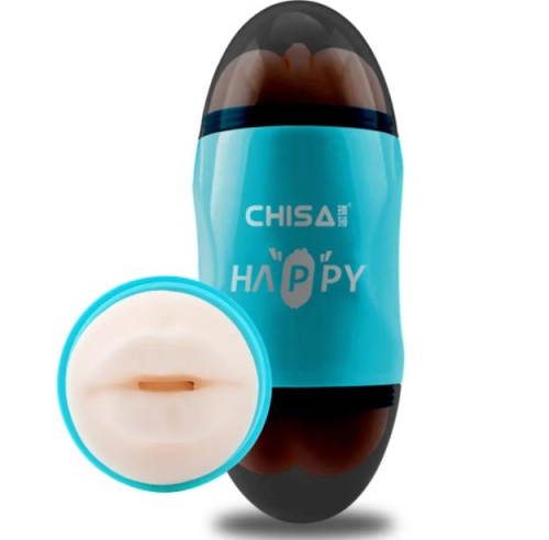 Chisa - Portable Happy Cup - Мастурбатор двосторонній вагина-ротик, 19х7.5 см - купити в Києві, Україні