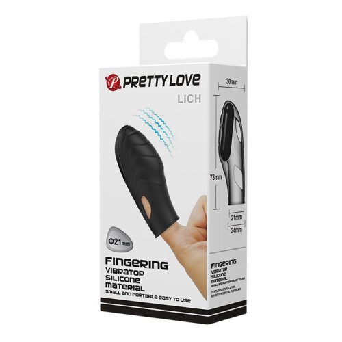 Pretty Love Lich Finger Vibrator Black - Насадка на палец, 7.8х3 см (чёрный)