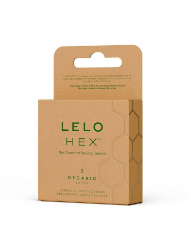Презервативи LELO HEX Condoms Organic 3 Pack