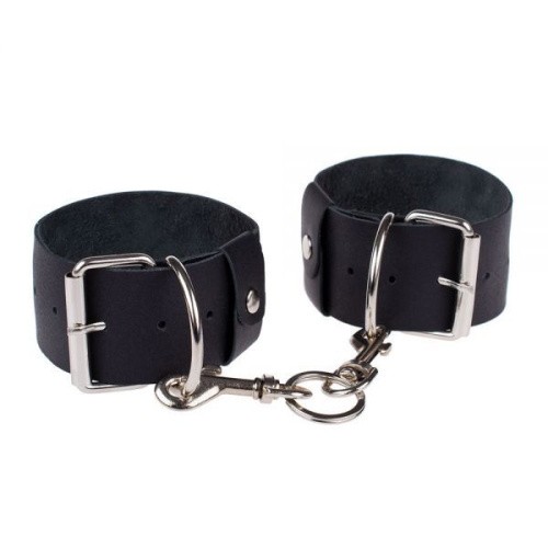 sLash Bold Desires -  кожаные оковы на щиколотки, 30 см (чёрный)