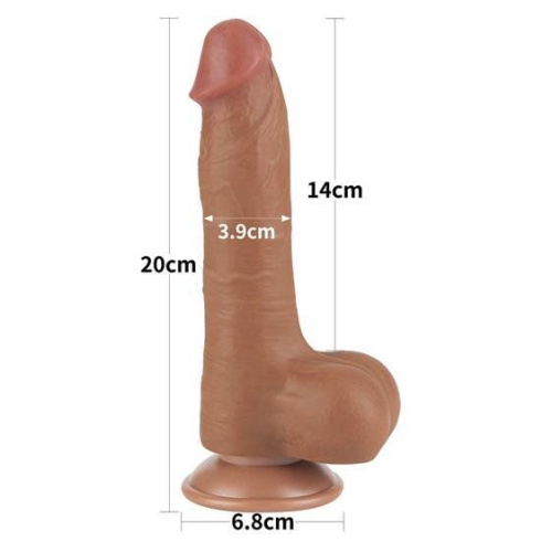 Реалистичный фаллоимитатор Sliding-Skin Dual Layer Dong 8", 20 см