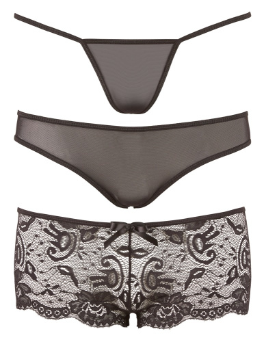 Cotelli Collection Panty Set - Набор трусиков, М (чёрный)