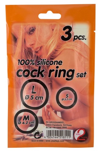 Набор эрекционных колец Silicone Cock Ring, 3 шт