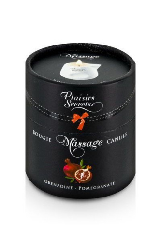 Plaisirs Secrets Pomegranate - Массажная свеча с ароматом спелого граната в подарочной упаковке, 80 мл