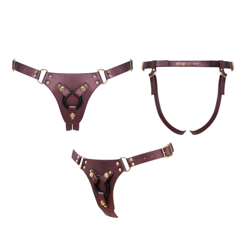 Трусики для страпона Strap-On-Me Harness Generous Aubergine, One Size