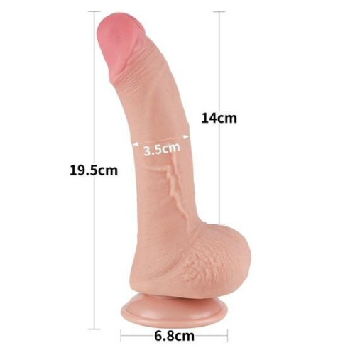 Реалистичный фаллоимитатор LoveToy Sliding-Skin Dual Layer Dong 7.5", 19,5 см 