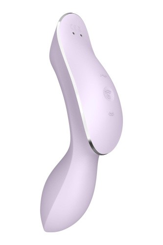 Satisfyer Curvy Trinity 2 - Вакуумный клиторальный стимулятор и массажер для точки G, 16.8х3.8 см (фиолетовый)