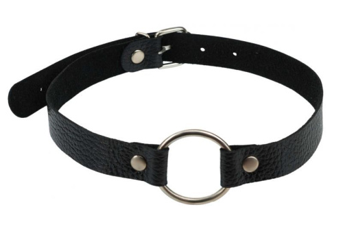 sLash Leather O-Ring Gag - кляп кольцо, 38 см (чёрный)
